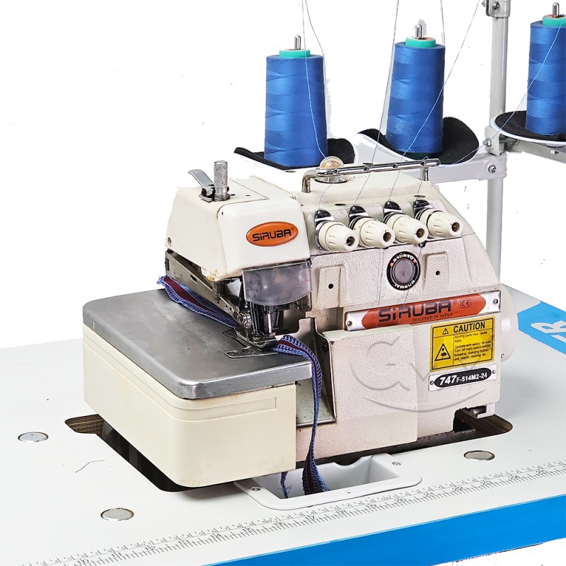 SIRUBA 747 second hand DD four thread overlock machine complete set